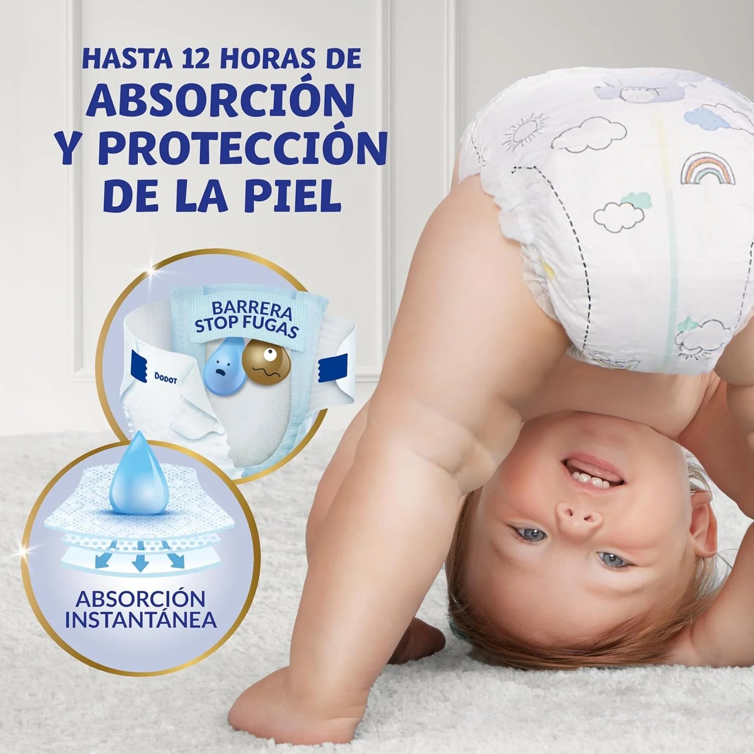 Dodot Pañales Bebé Sensitive, Talla 4 (9-14 kg), 192 Pañales + 4 Pants de Regalo, Hasta 12 h De Protección Antifugas y Cuidado de la Piel, Pack Mensual